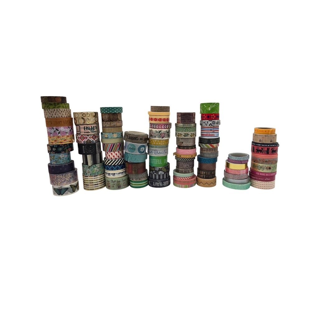 Huge Washi Tape Lot Over 90 Rolls Floral Glitter Geometric Craft Scrapbook Decor